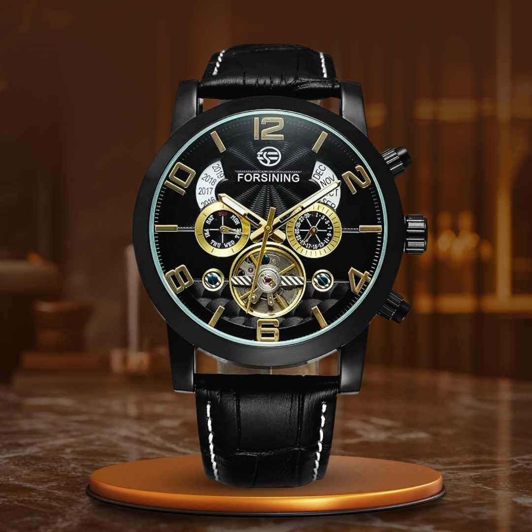 Luxury automatic mechanical watch with tourbillon