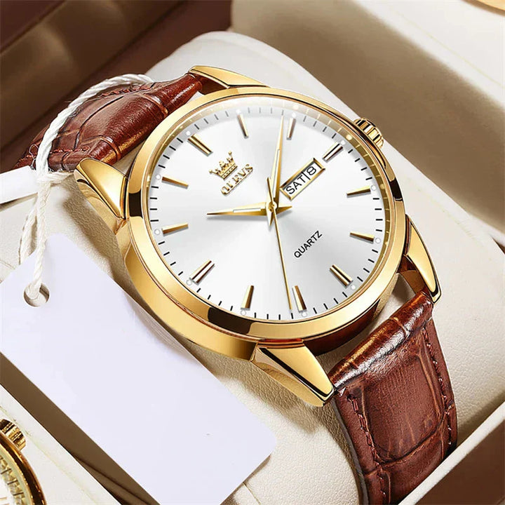 Luxury pocket watch with leather strap