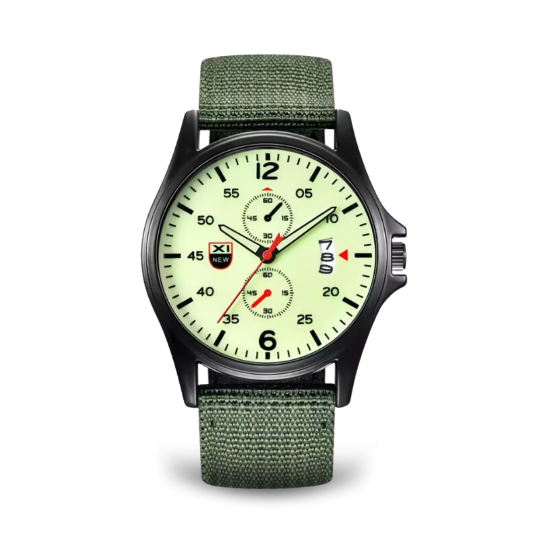 Military sports watch with quartz
