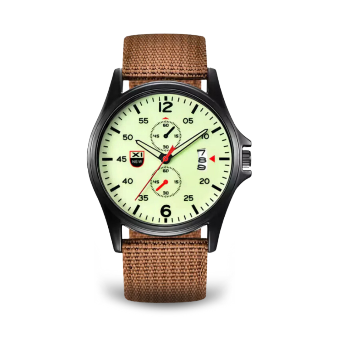 Military sports watch with quartz