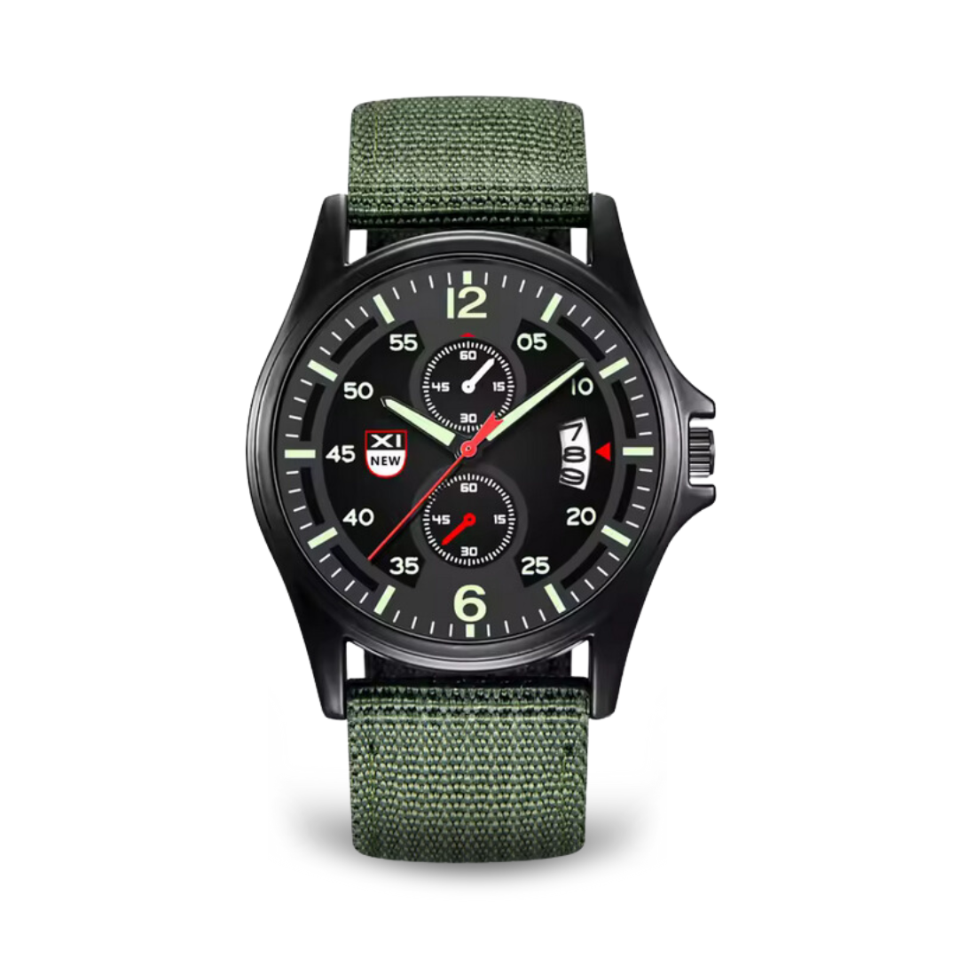 Military sports watch with quartz