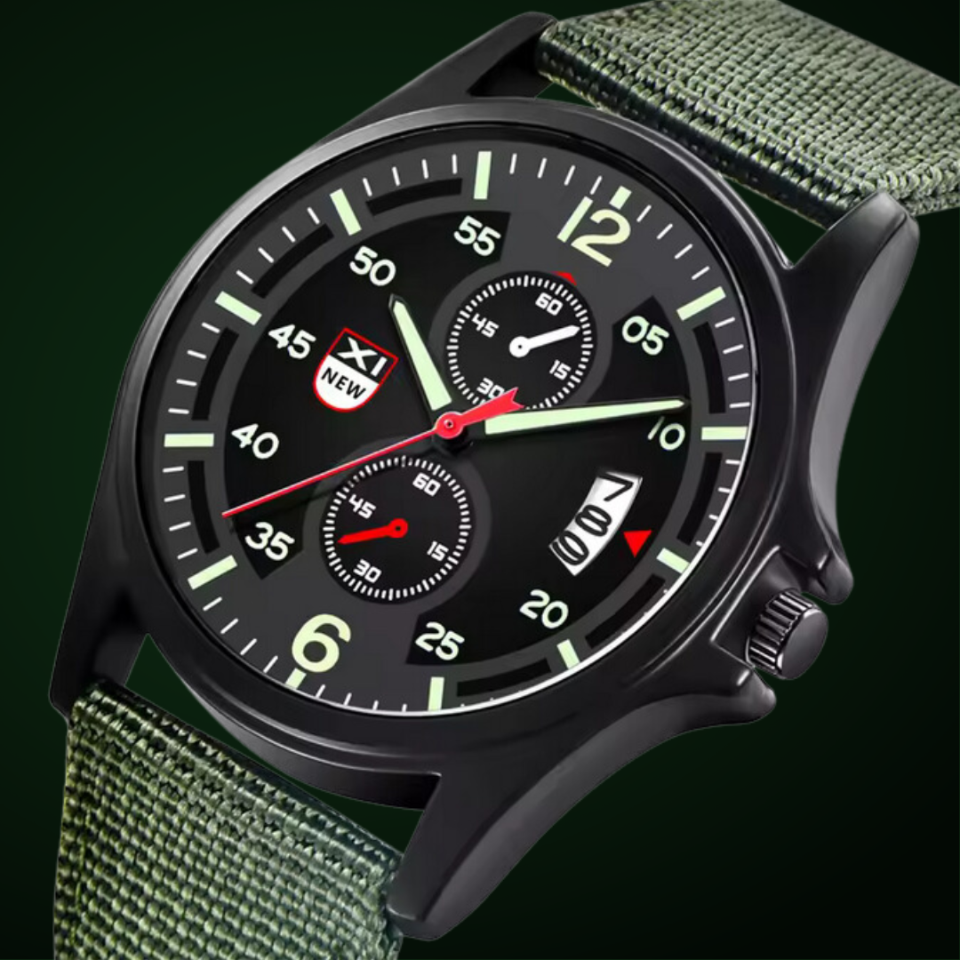 Military sports watch with quartz