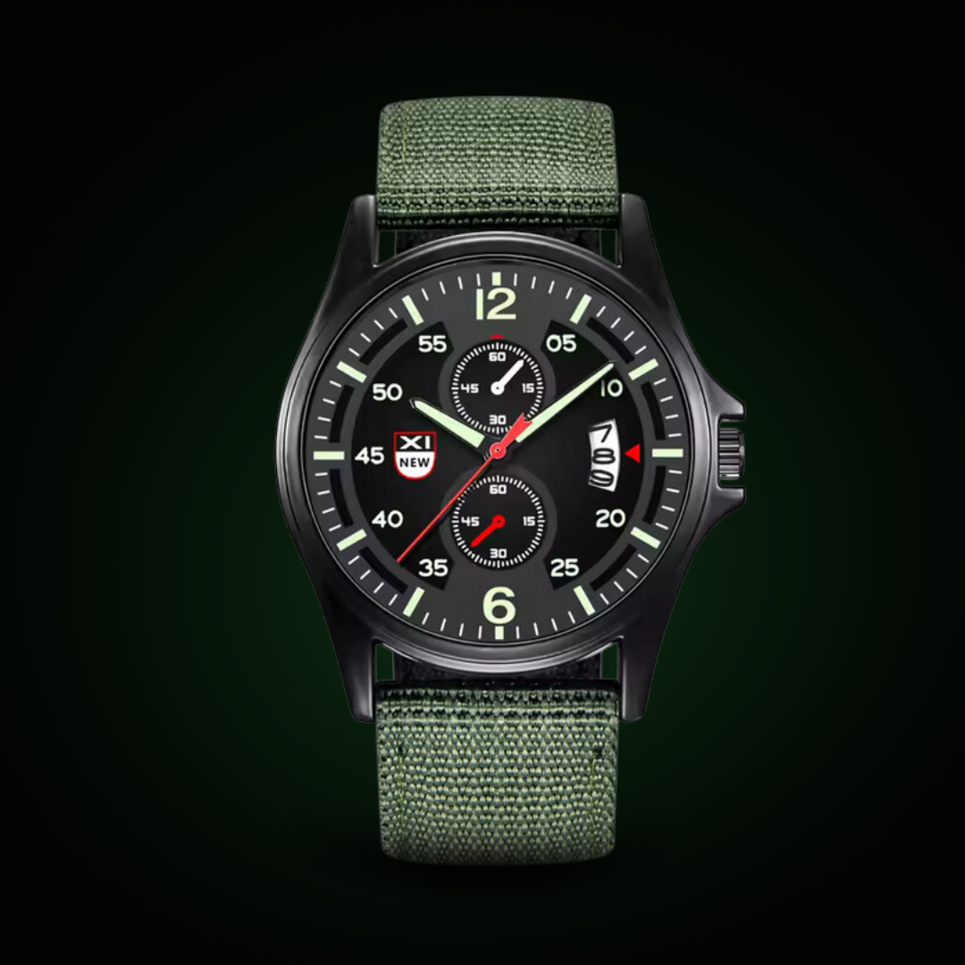 Military sports watch with quartz