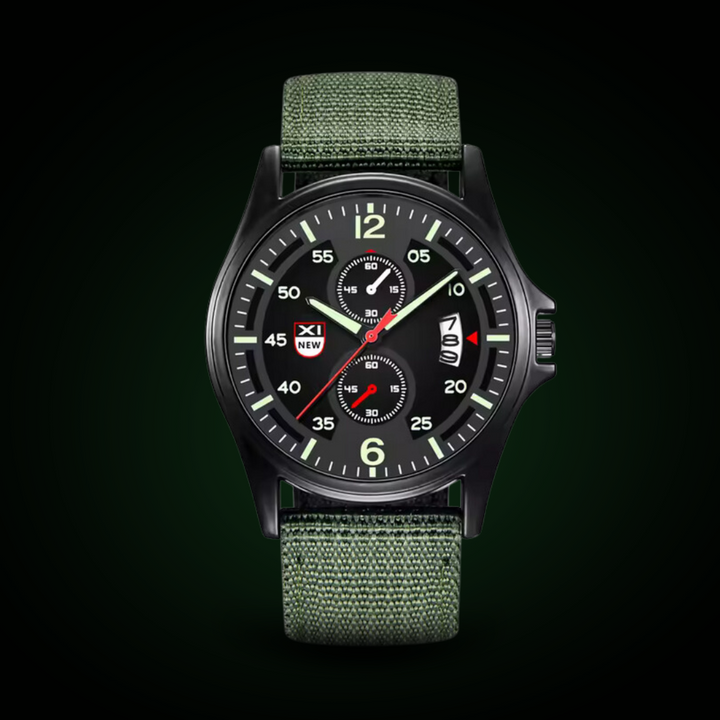 Military sports watch with quartz