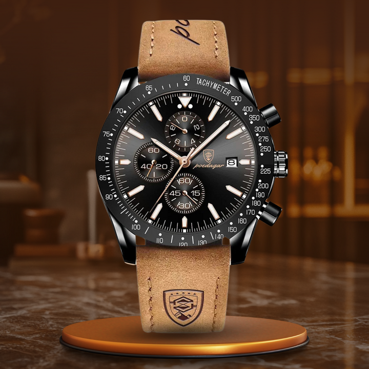 Chronograph watch with date and luminous hands
