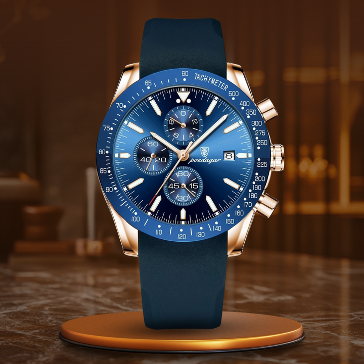 Chronograph watch with date and luminous hands