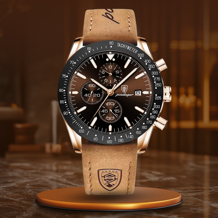 Chronograph watch with date and luminous hands