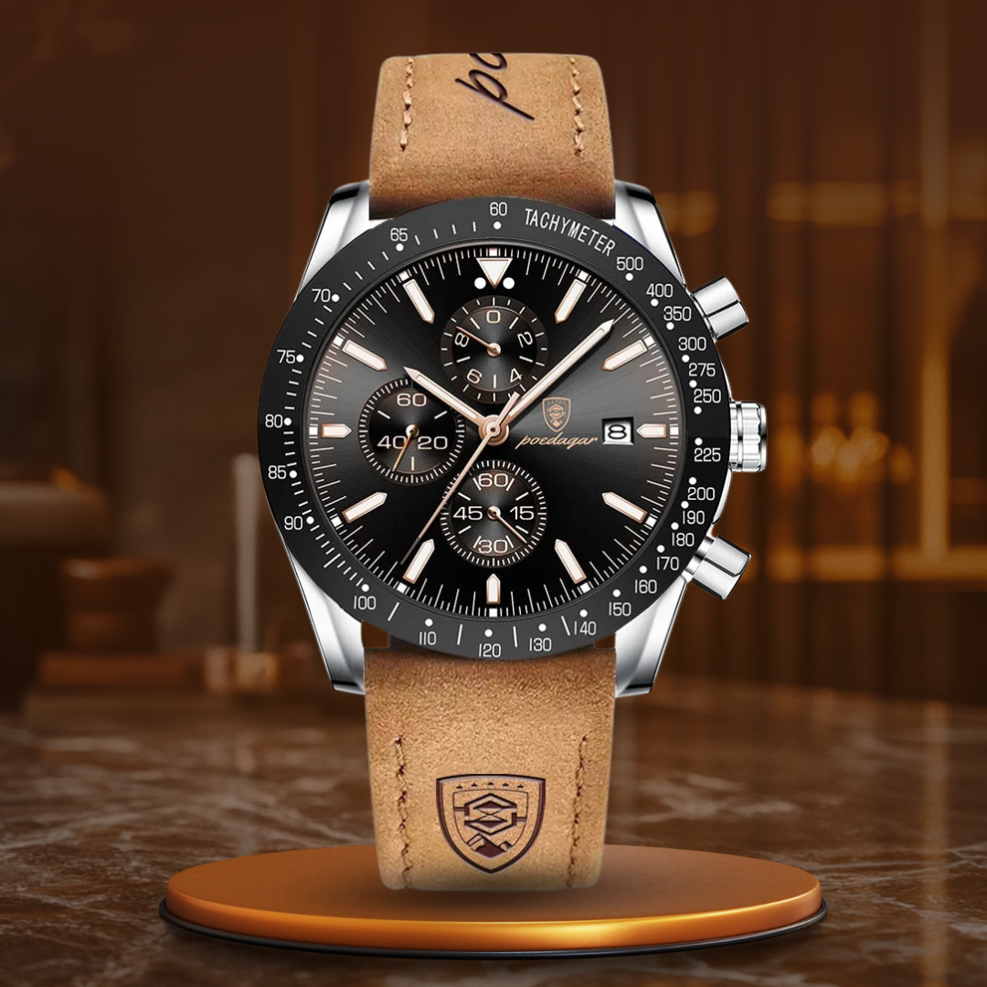 Chronograph watch with date and luminous hands