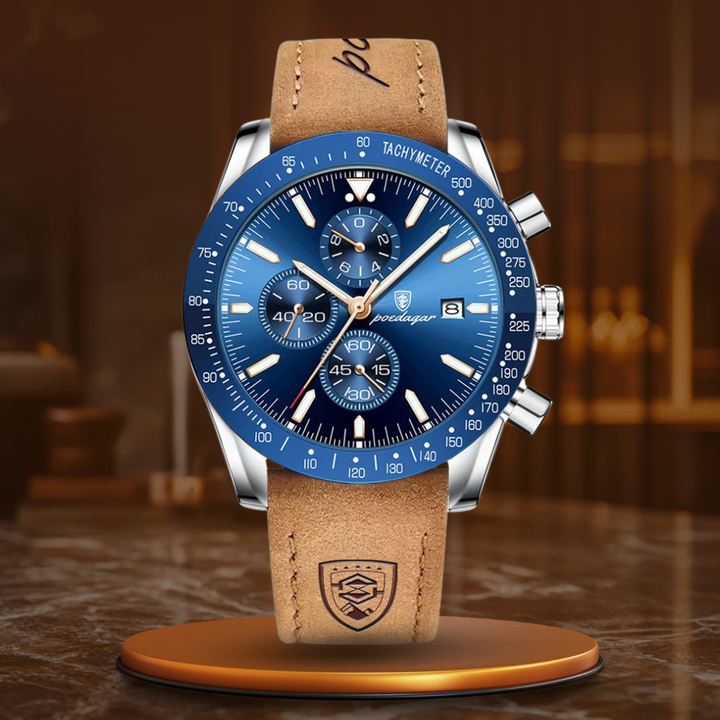 Chronograph watch with date and luminous hands