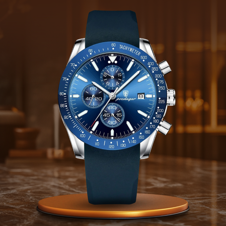 Chronograph watch with date and luminous hands