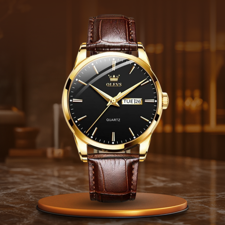 Luxury pocket watch with leather strap