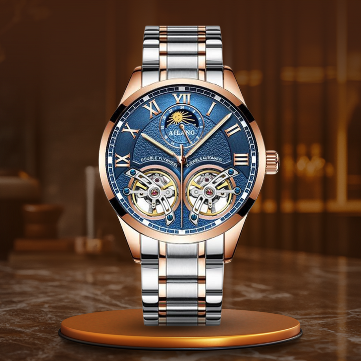 Mechanical pocket watch with tourbillon design