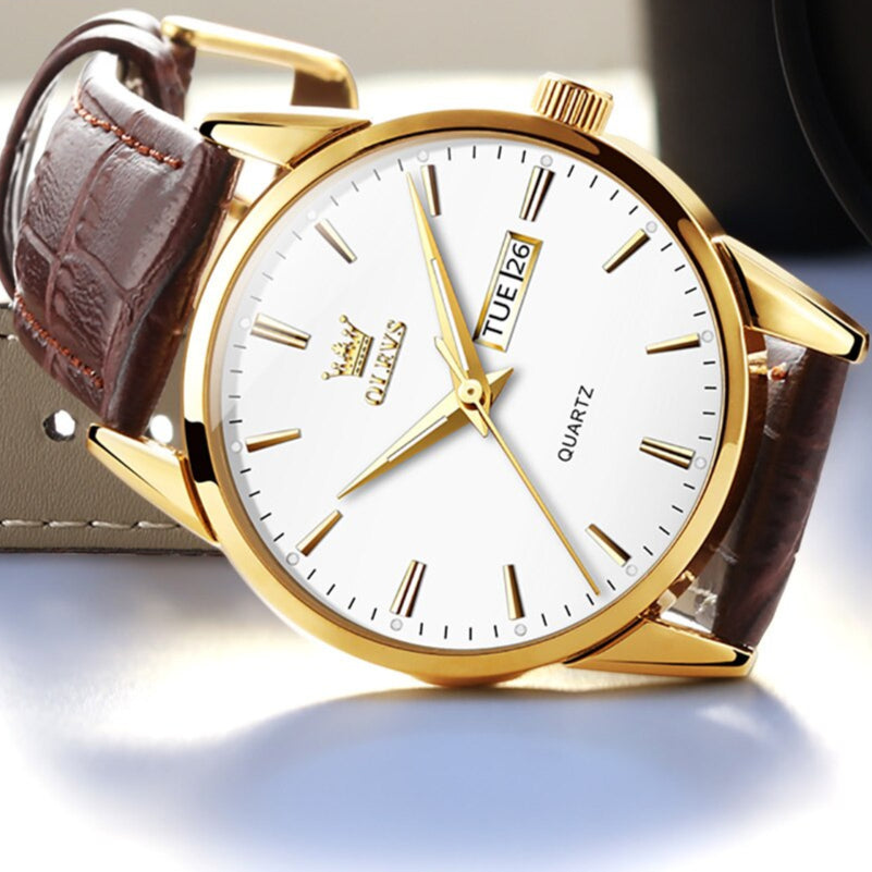 Luxury pocket watch with leather strap