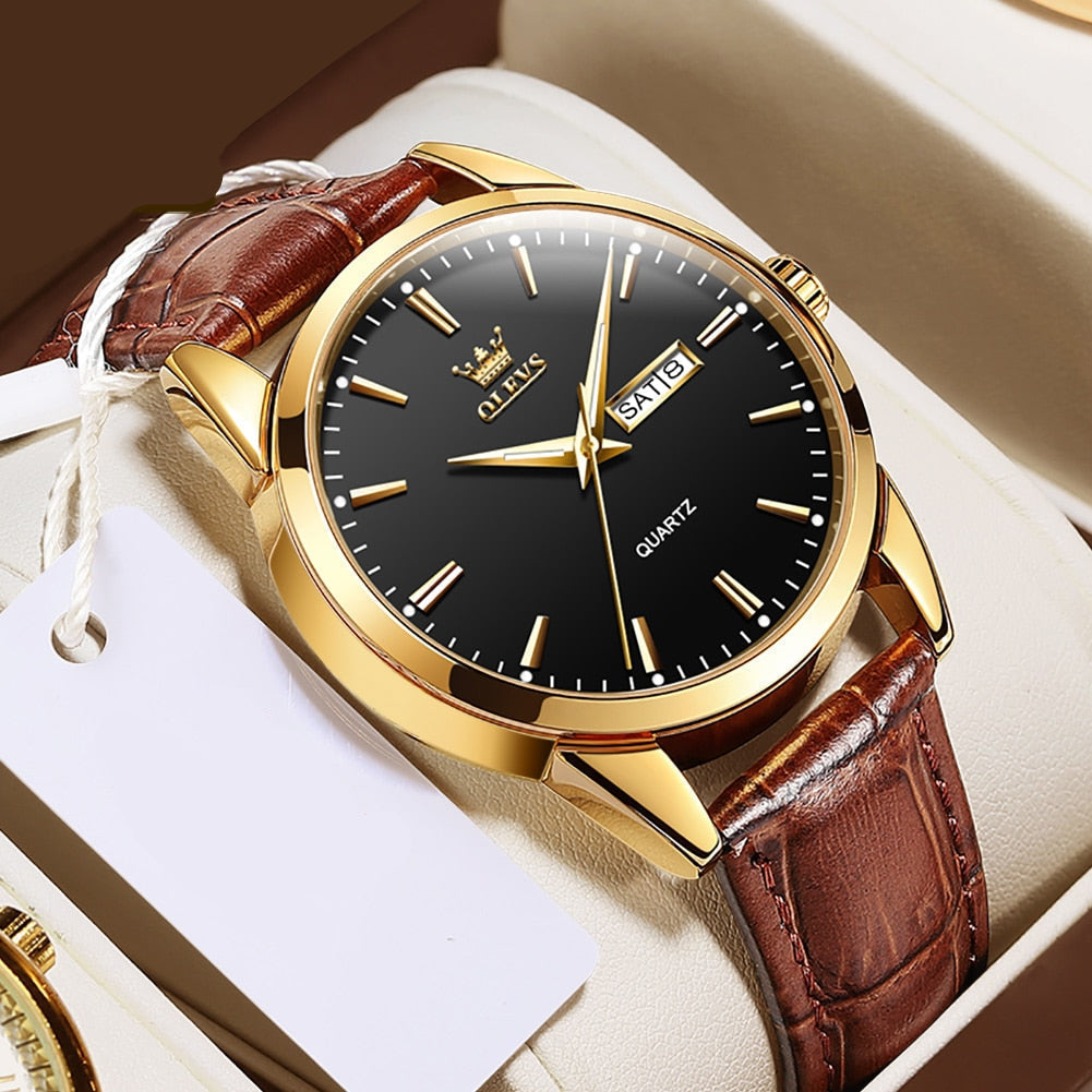 Luxury pocket watch with leather strap
